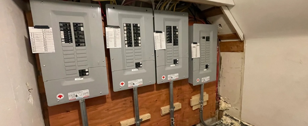 Four electrical panels installed by The Sparky